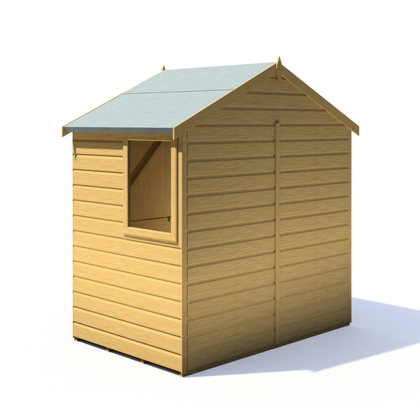 Shire Bute Shiplap Apex Double Door 4x6 12mm interlock Clad wooden Shed