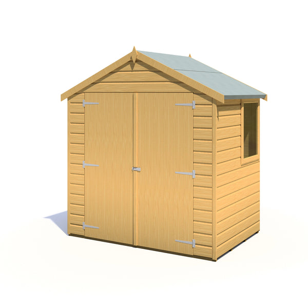 Shire Bute Shiplap Apex Double Door 4x6 12mm interlock Clad wooden Shed