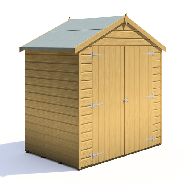 Shire Bute Shiplap Apex Double Door 4x6 12mm interlock Clad wooden Shed