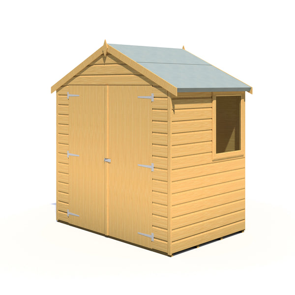 Shire Bute Shiplap Apex Double Door 4x6 12mm interlock Clad wooden Shed