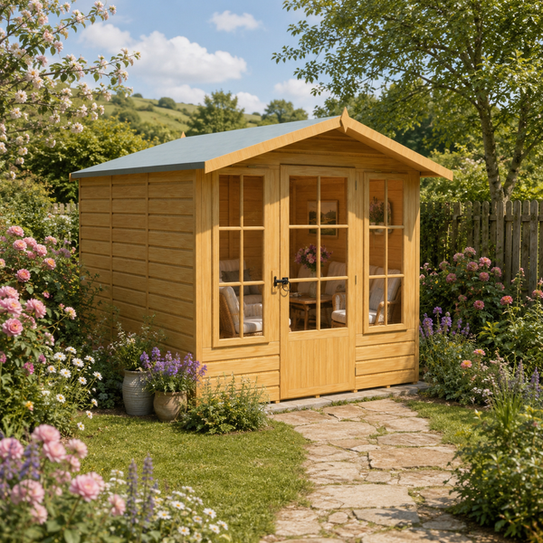 Shire Badminton & Verandah 7x10 12mm interlock Clad wooden Summerhouse