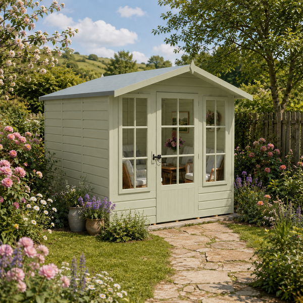 Shire Badminton & Verandah 7x10 12mm interlock Clad wooden Summerhouse