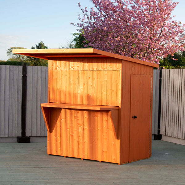 Shire Garden Bar Pent Roof 6x4 12mm interlock Cladding - Best Shed