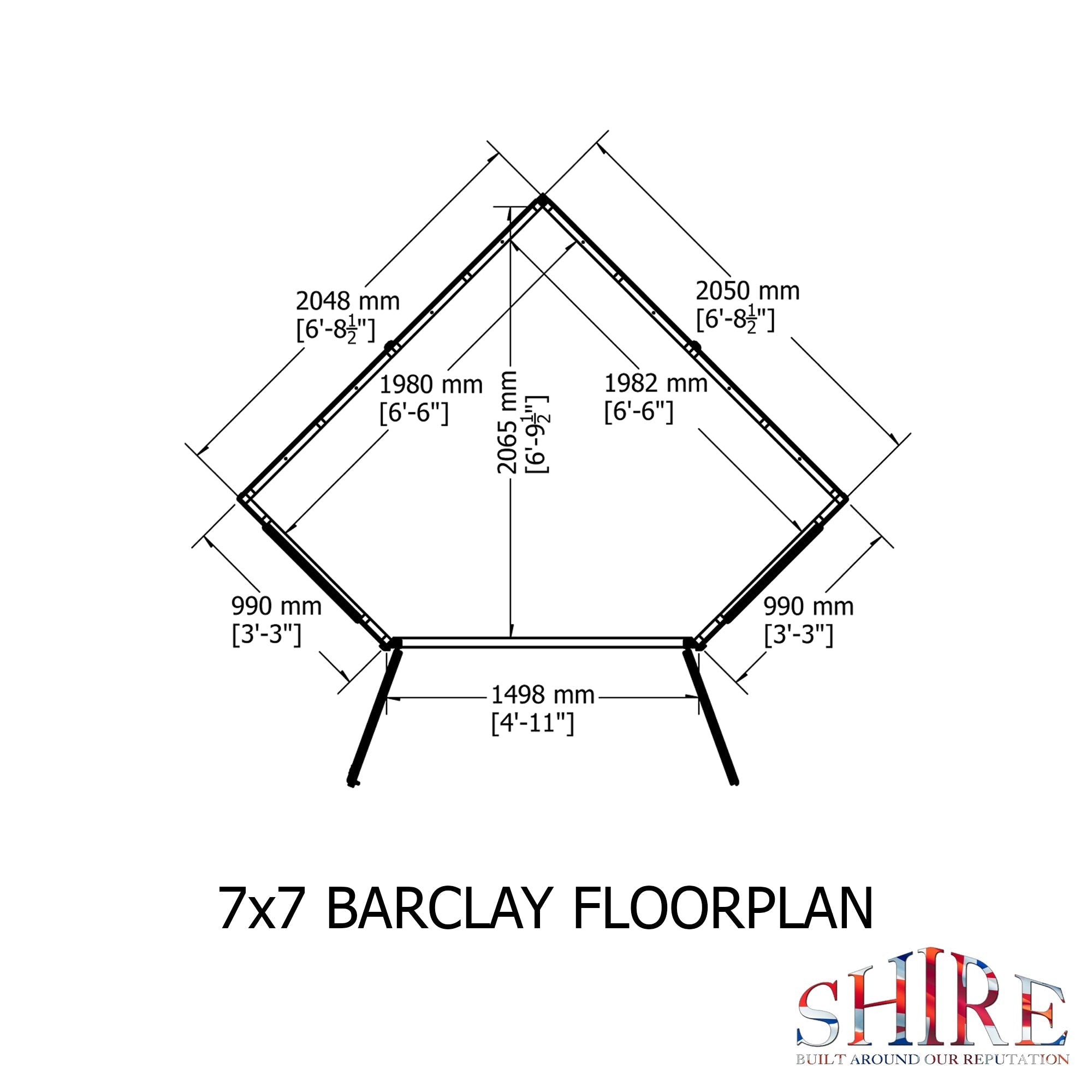Shire Barclay 7x7 Corner Summerhouse 12mm Interlock Cladding - Best Shed