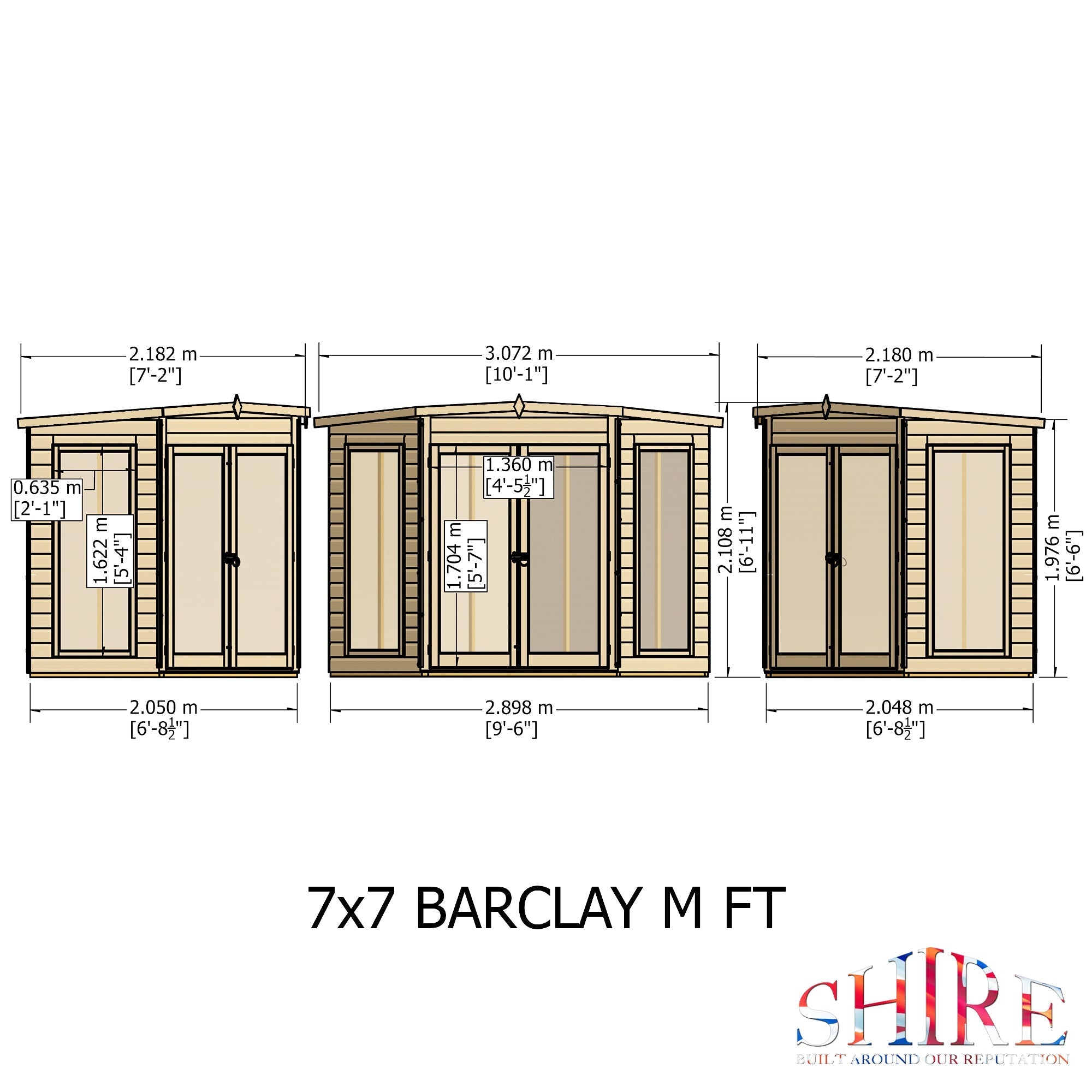Shire Barclay 7x7 Corner Summerhouse 12mm Interlock Cladding - Best Shed