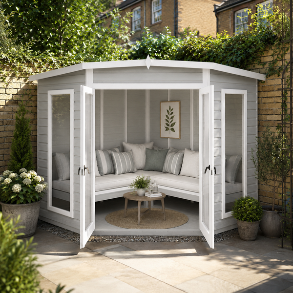 Shire Barclay 8x8 Corner Summerhouse 12mm Interlock Cladding
