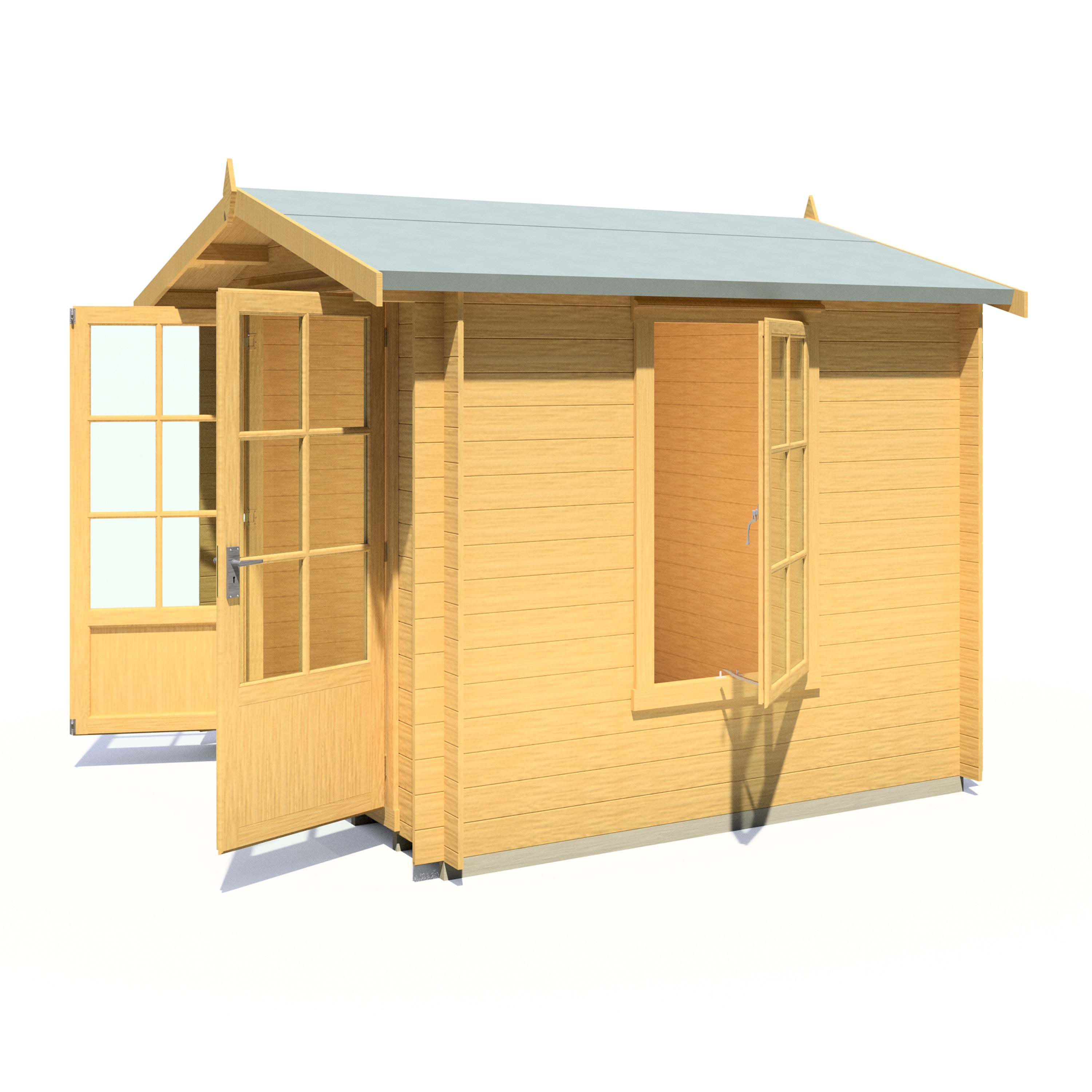 Shire Barn ale 8x8 Log Cabin 19mm interlock Cladding - Best Shed