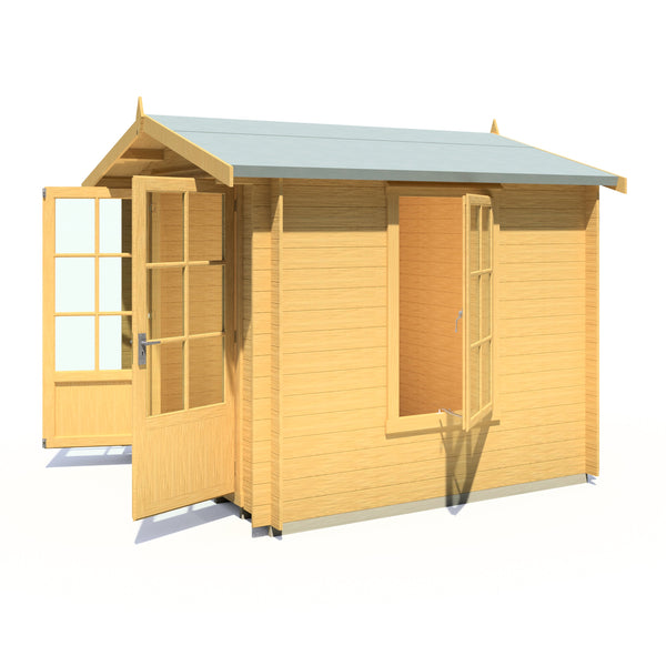 Shire Barn ale 8x8 Log Cabin 19mm interlock Cladding - Best Shed