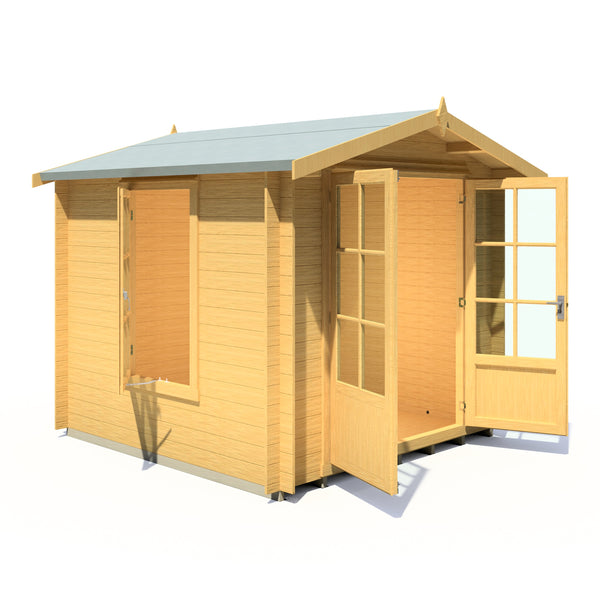 Shire Barn ale 8x8 Log Cabin 19mm interlock Cladding - Best Shed