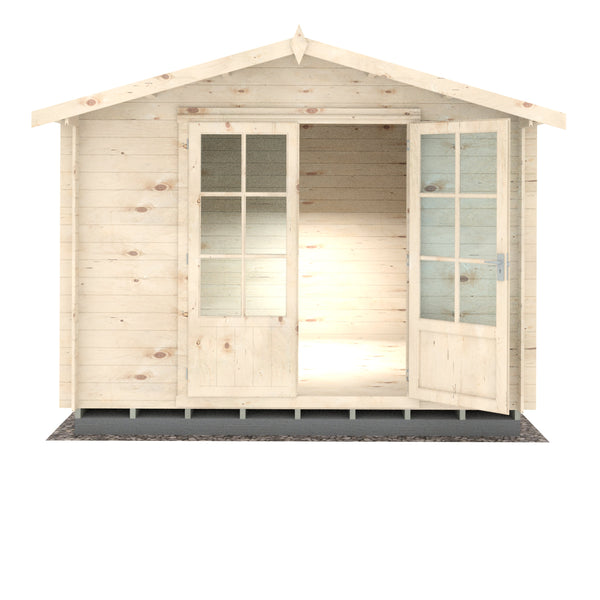 Shire Barn ale 10x10 Log Cabin 19mm interlock Cladding - Best Shed