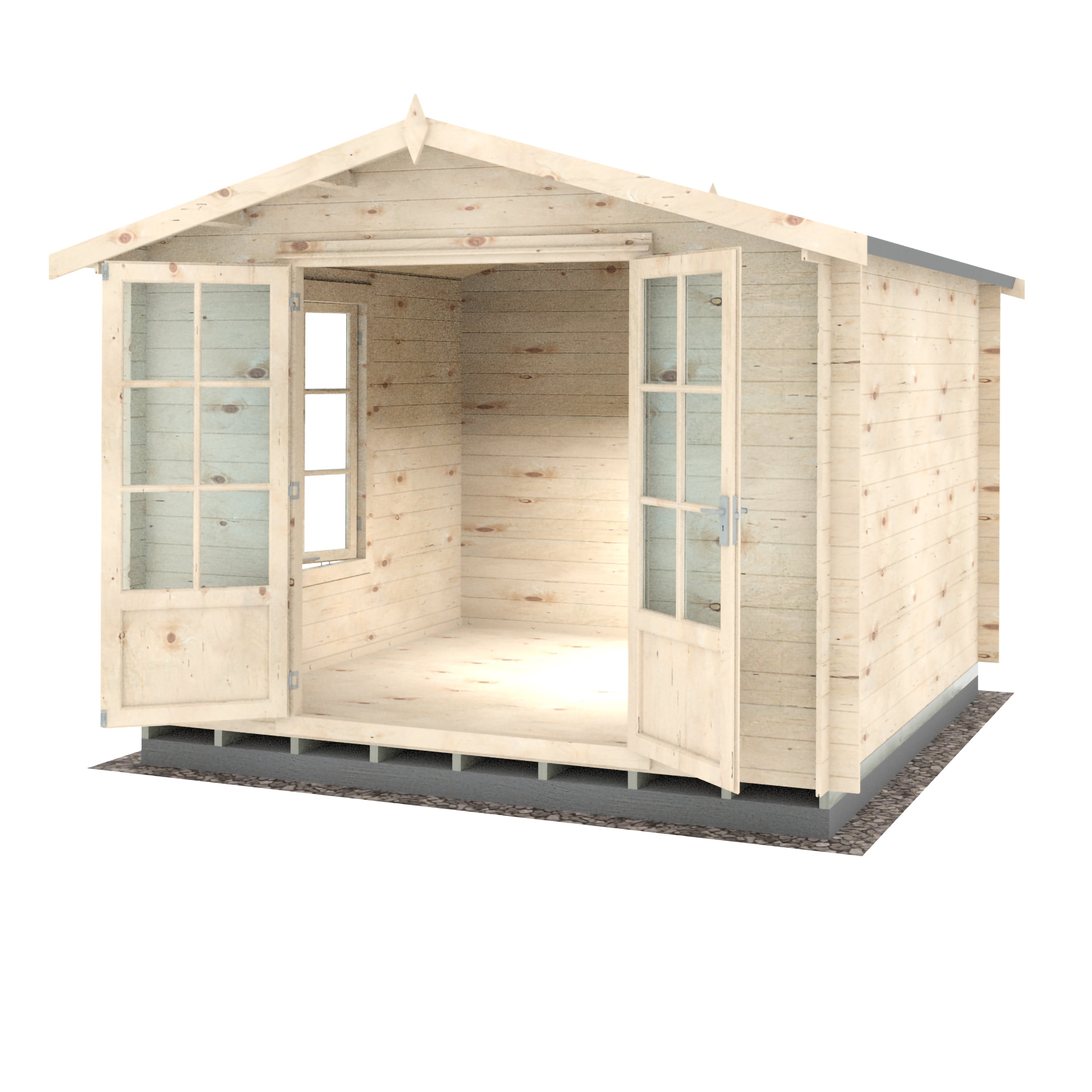 Shire Barn ale 10x10 Log Cabin 19mm interlock Cladding - Best Shed