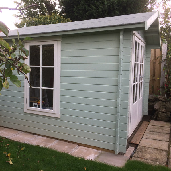 Shire Barn ale 8x8 Log Cabin 19mm interlock Cladding - Best Shed