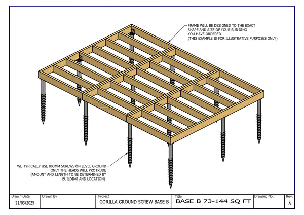 Gorilla Base - Groundscrew Base From 73sq Ft to 144sq Ft