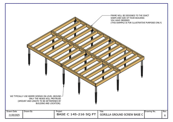 Gorilla Base - Groundscrew Base From 145sq Ft to 216sq Ft