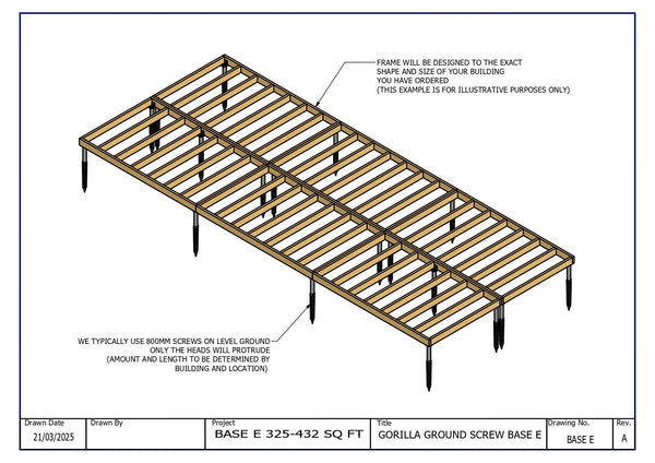 Gorilla Base - Groundscrew Base From 325sq Ft to 432sq Ft