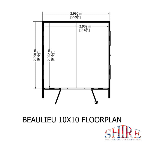 Beaulieu 10x10 Summerhouse 12mm Shiplap