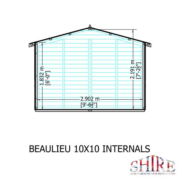 Beaulieu 10x10 Summerhouse 12mm Shiplap