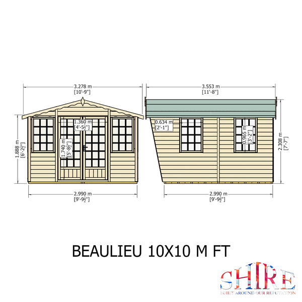 Beaulieu 10x10 Summerhouse 12mm Shiplap