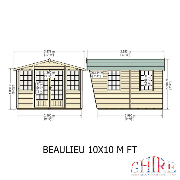 Beaulieu 10x10 Summerhouse 12mm Shiplap