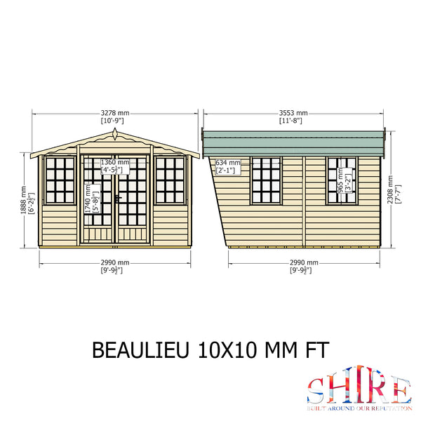 Beaulieu 10x10 Summerhouse 12mm Shiplap