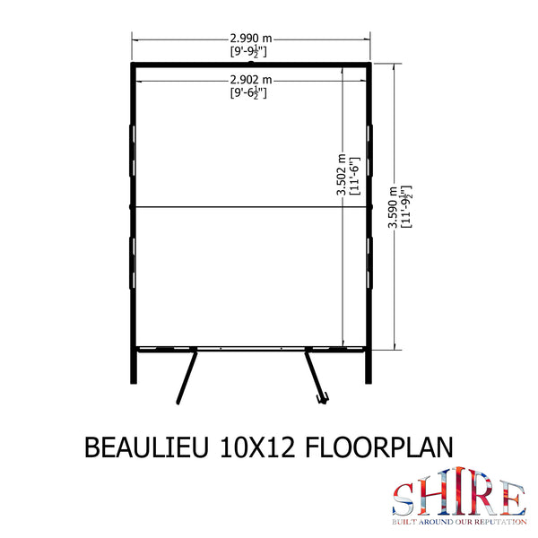 Beaulieu 10x12 Summerhouse 12mm Shiplap