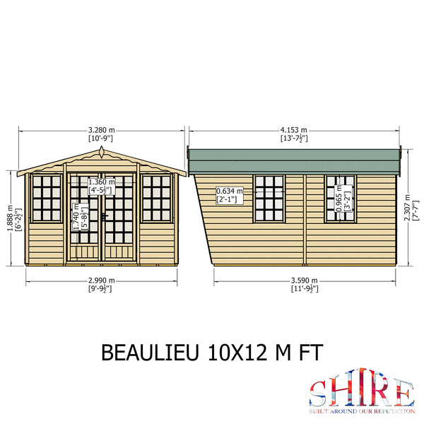 Beaulieu 10x12 Summerhouse 12mm Shiplap