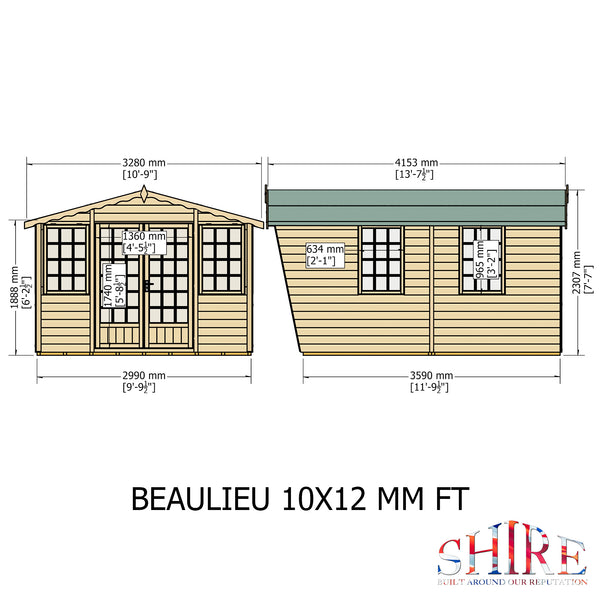 Beaulieu 10x12 Summerhouse 12mm Shiplap