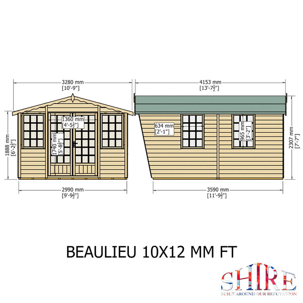Beaulieu 10x12 Summerhouse 12mm Shiplap
