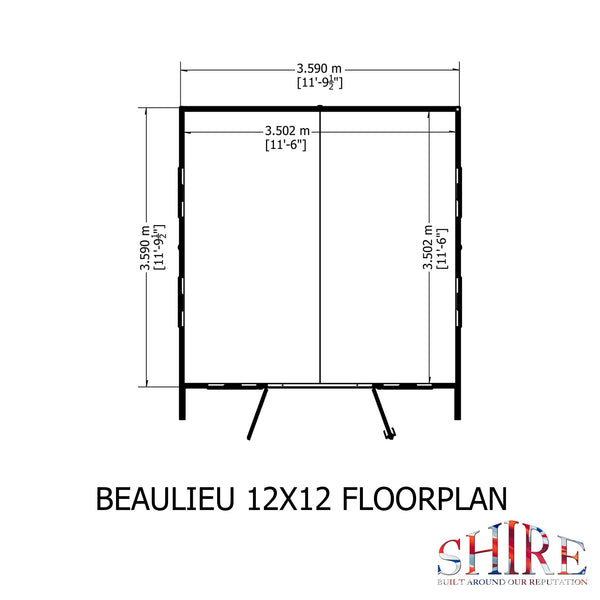 Beaulieu 12x12 Summerhouse 12mm Shiplap