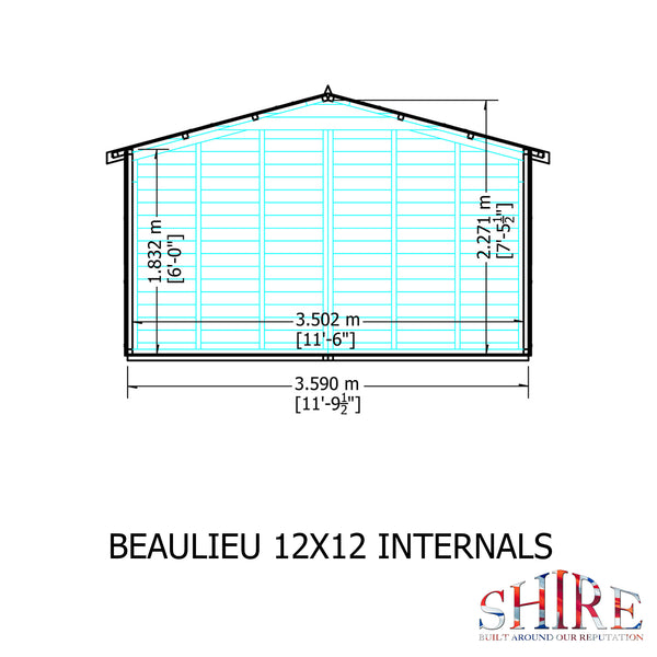 Beaulieu 12x12 Summerhouse 12mm Shiplap