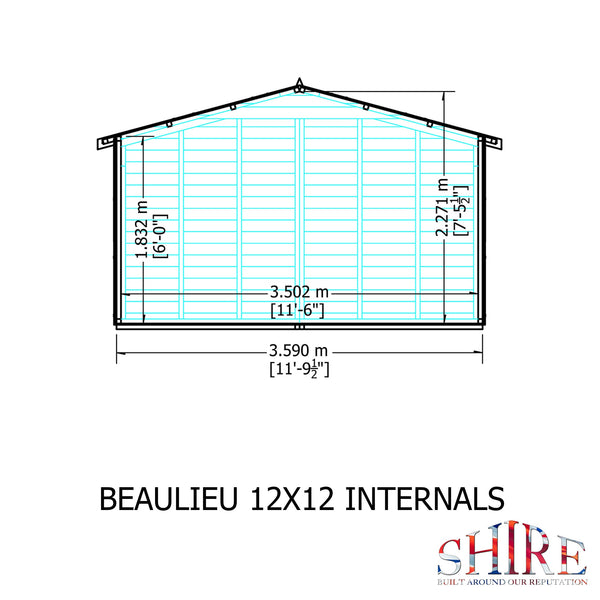 Beaulieu 12x12 Summerhouse 12mm Shiplap