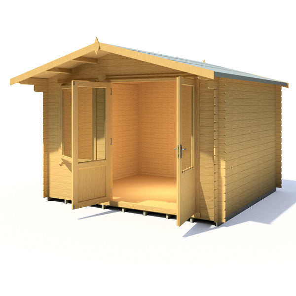 Shire Berryfield 11x10 Log Cabin 19mm interlock  Cladding - Best Shed