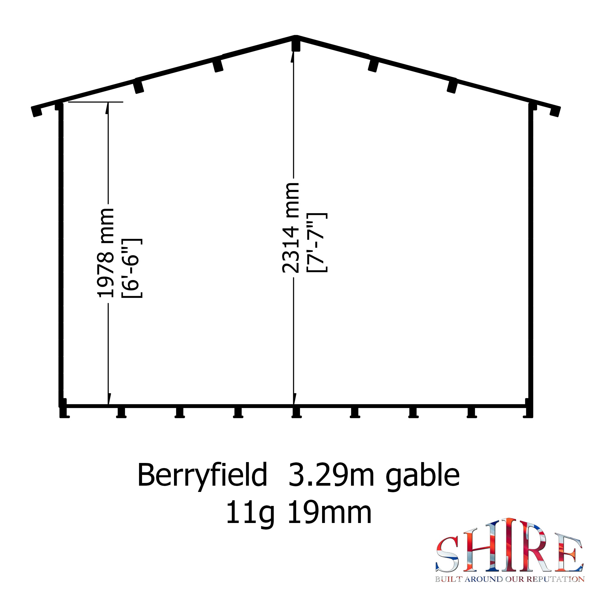 Shire Berryfield 11x8 Log Cabin 19mm interlock  Cladding - Best Shed