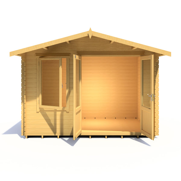Shire Berryfield 11x8 Log Cabin 19mm interlock  Cladding - Best Shed