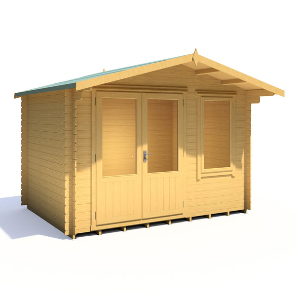 Shire Berryfield 11x8 Log Cabin 19mm interlock  Cladding - Best Shed