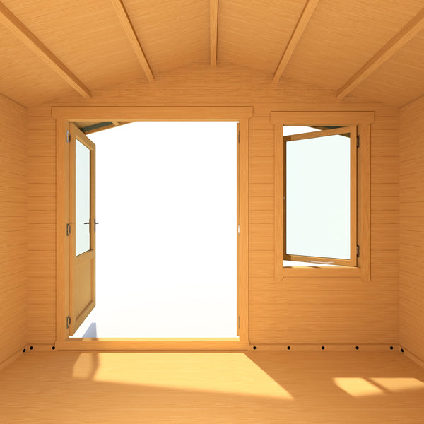 Shire Berryfield 11x8 Log Cabin 19mm interlock  Cladding - Best Shed