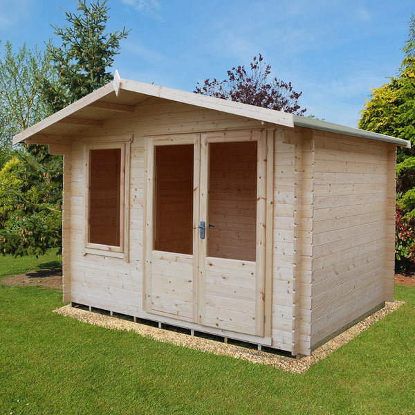 Shire Berryfield 11x8 Log Cabin 19mm interlock  Cladding - Best Shed