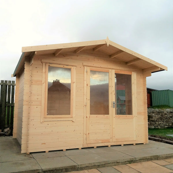 Shire Berryfield 11x8 Log Cabin 19mm interlock  Cladding - Best Shed