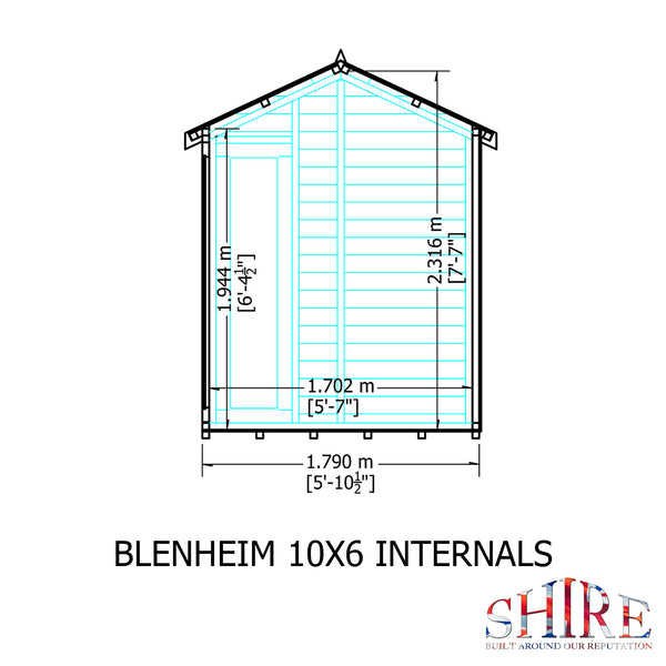 Blenheim 10x6 Summerhouse 12mm Shiplap