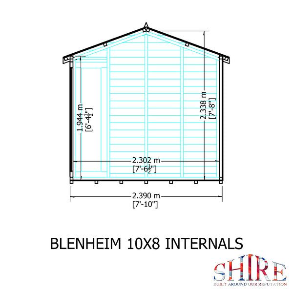 Blenheim 10x8 Summerhouse 12mm Shiplap