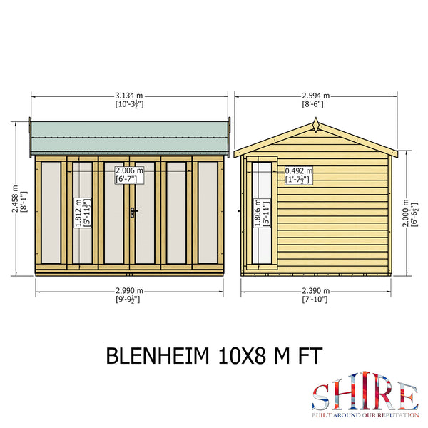 Blenheim 10x8 Summerhouse 12mm Shiplap