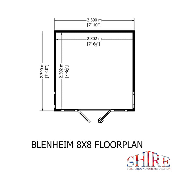 Blenheim 8x8 Summerhouse 12mm Shiplap