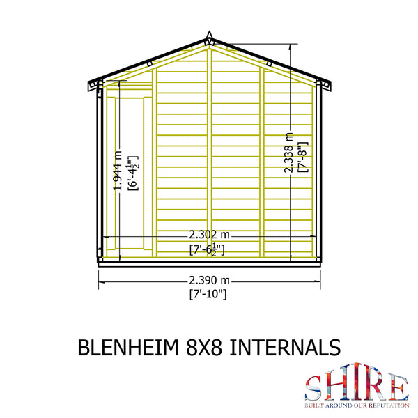 Blenheim 8x8 Summerhouse 12mm Shiplap