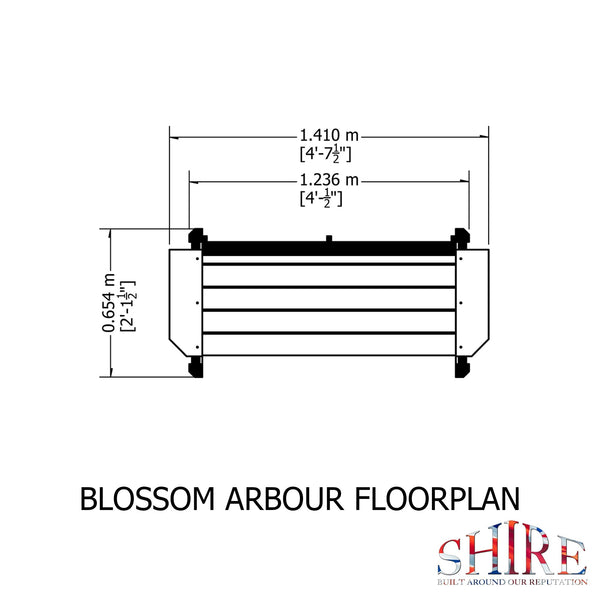 Shire Blossom 1.4x0.7m Arbour Seat - Best Shed