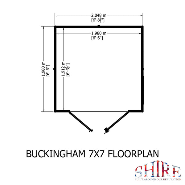 Shire Buckingham 7x7 12mm interlock Clad wooden Summerhouse - Best Shed