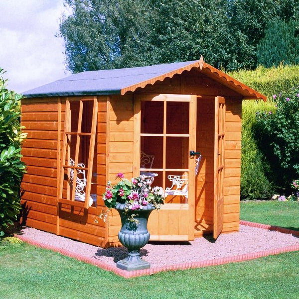 Shire Buckingham 7x7 12mm interlock Clad wooden Summerhouse - Best Shed