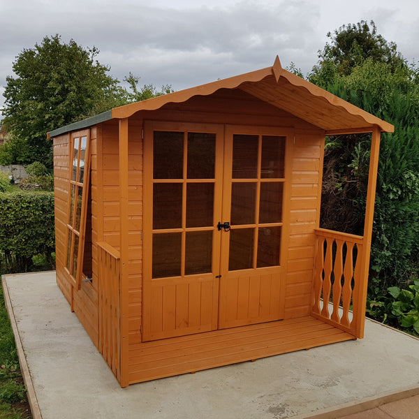 Shire Buckingham & Veranda 7x10 12mm interlock Clad wooden Summerhouse - Best Shed