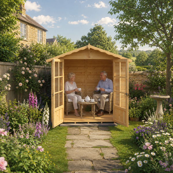 Shire Buckingham 7x7 12mm interlock Clad wooden Summerhouse