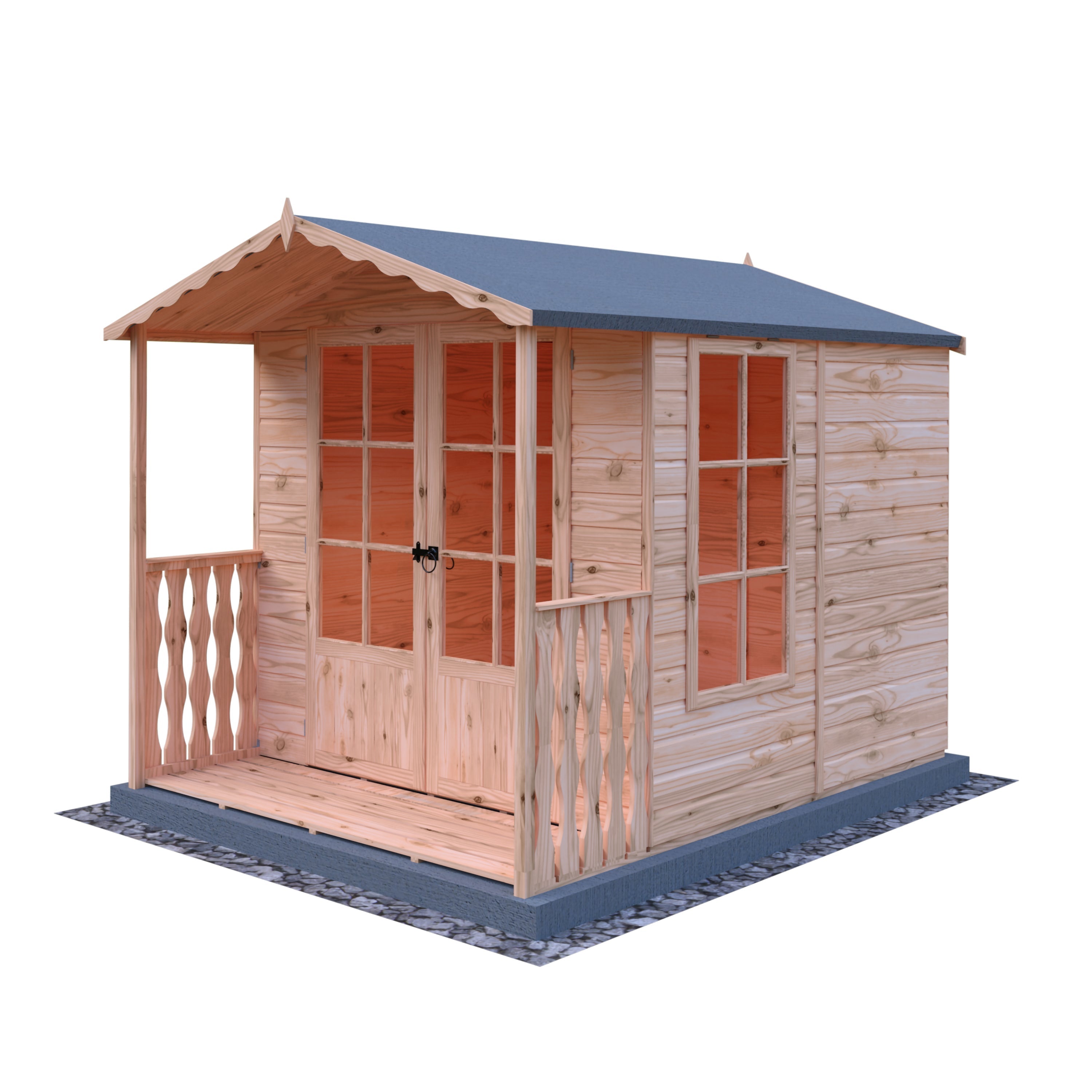 Shire Badminton 7x10 12mm interlock Clad wooden Summerhouse - Best Shed