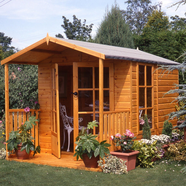 Shire Buckingham & Veranda 7x10 12mm interlock Clad wooden Summerhouse - Best Shed